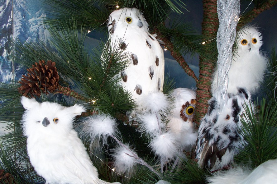 Christmas decorations owls Asheville biltmore